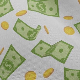 US Dollar Banknotes Coins Chiffon