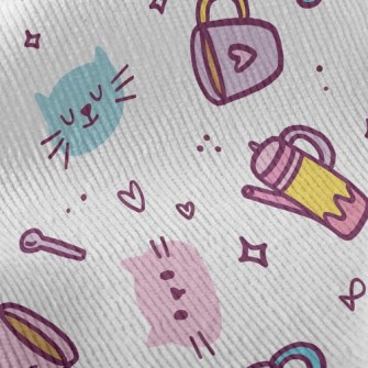 Kitten Family Afternoon Tea Standard Corduroy