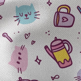 Kitten Family Afternoon Tea Waterproof Canvas