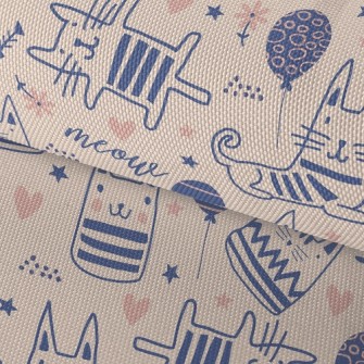 Simple Line Cute Cat Waterproof Oxford