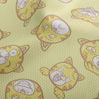 Exaggerated Funny Striped Cat Athletic Mesh Flat Back