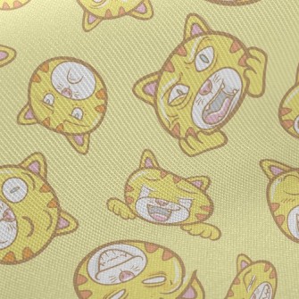 Exaggerated Funny Striped Cat Twill