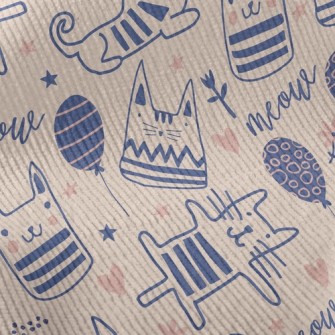 Simple Line Cute Cat Standard Corduroy