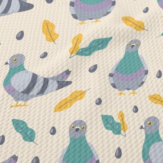 Walking Pigeons With Fallen Le Birdseye Piqué