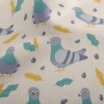 Walking Pigeons With Fallen Le Athletic Mesh Flat Back