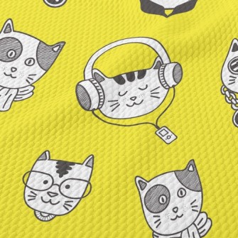 Cats From All Walks Of Life Birdseye Piqué