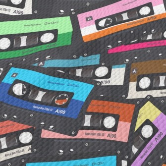 Retro Colorful Cassette Birdseye Piqué