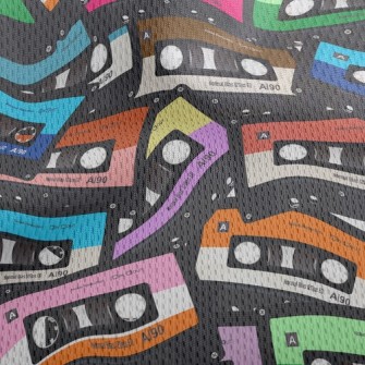 Retro Colorful Cassette Athletic Mesh Flat Back