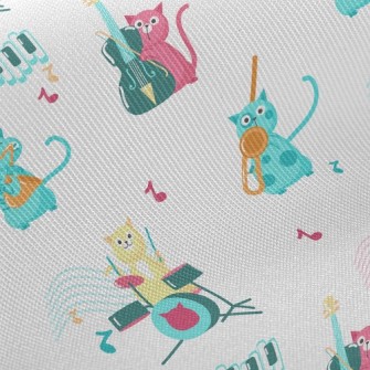 Cat Playing Musical Instrument Twill