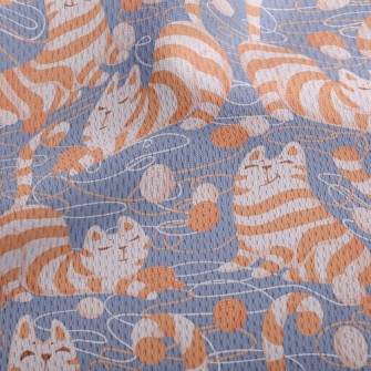 Lazy Striped Cat Playing With  Athletic Mesh Flat Back