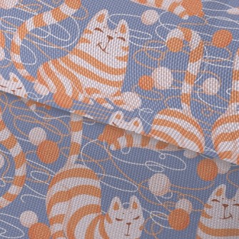 Lazy Striped Cat Playing With  Waterproof Oxford