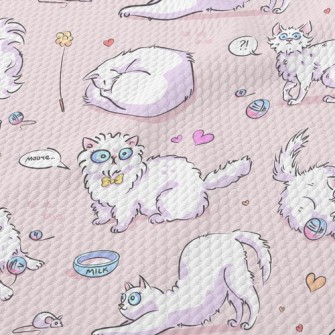 Surprised Cat Playing Birdseye Piqué