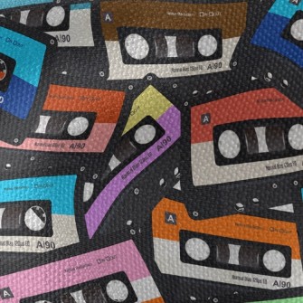 Retro Colorful Cassette Waterproof Canvas