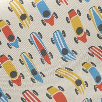 Striped Colorful Racing Car Twill