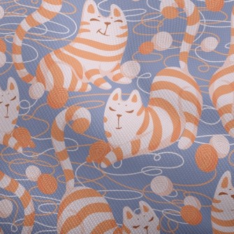 Lazy Striped Cat Playing With  Dobby