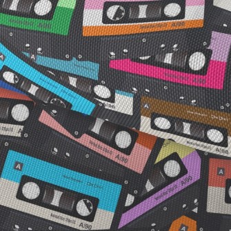 Retro Colorful Cassette Waterproof Oxford