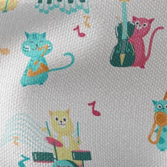 Cat Playing Musical Instrument Waterproof Canvas
