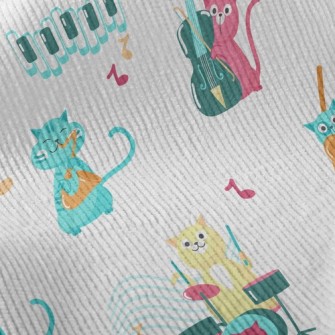 Cat Playing Musical Instrument Standard Corduroy