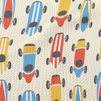 Striped Colorful Racing Car Birdseye Piqué