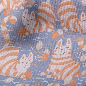 Lazy Striped Cat Playing With  Terry