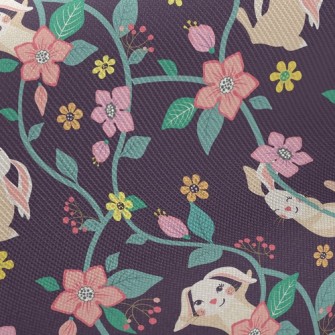 Playful Rabbit Playing In The  Twill