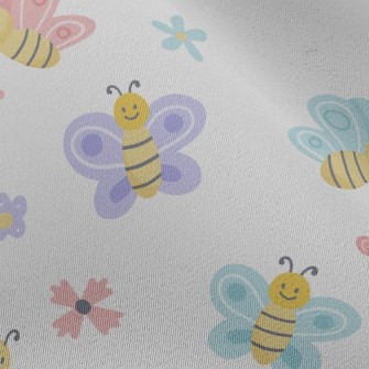 Cute Bee And Butterfly Chiffon
