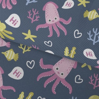 Hello Squid Jellyfish Fish Waterproof Oxford