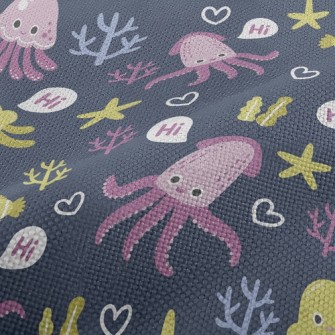 Hello Squid Jellyfish Fish Performance Linen