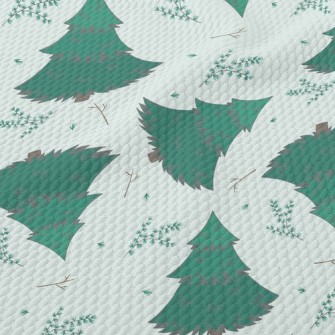 European Fir Trees Birdseye Piqué