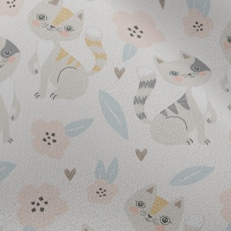 Gentle Cat And Little Flower Chiffon