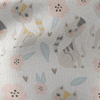 Gentle Cat And Little Flower Waterproof Canvas