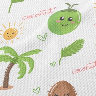 Playful Swinging Coconut Tree Birdseye Piqué