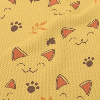 Squinting Cat Face Birdseye Piqué