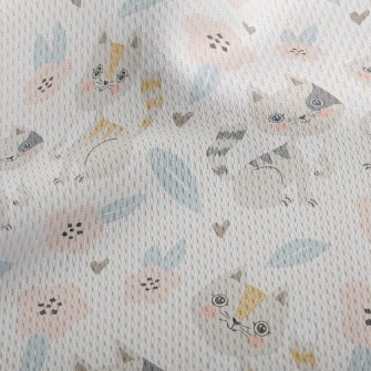 Gentle Cat And Little Flower Athletic Mesh Flat Back