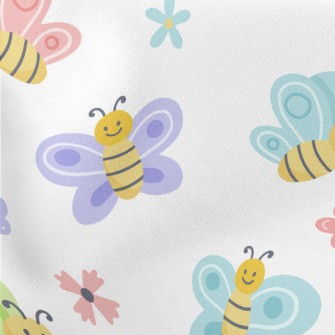 Cute Bee And Butterfly Stretch Ponte