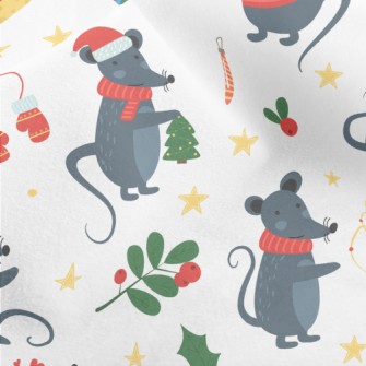 Happy Christmas Mouse Micro Fleece