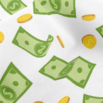 US Dollar Banknotes Coins Micro Fleece