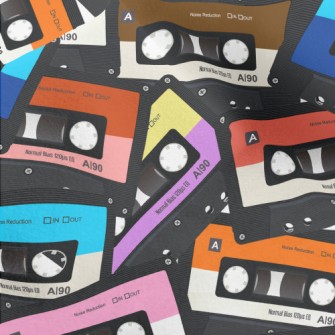 Retro Colorful Cassette Micro Fleece