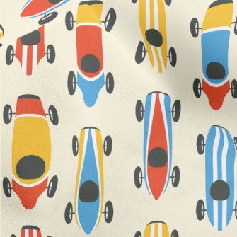 Striped Colorful Racing Car Micro Fleece