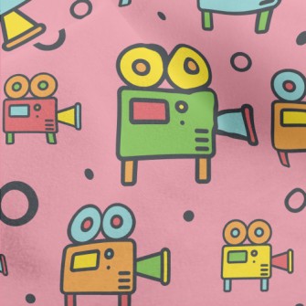 Colorful Movie Camera Micro Fleece