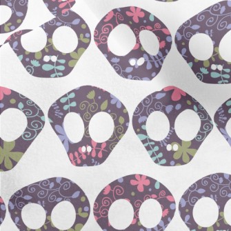 Cute Flower Skull Micro Fleece