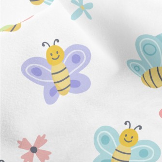 Cute Bee And Butterfly Micro Fleece