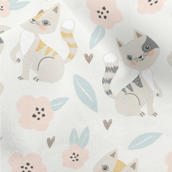 Gentle Cat And Little Flower Micro Fleece