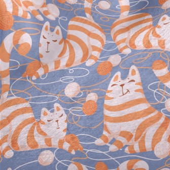 Lazy Striped Cat Playing With  Minky