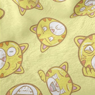 Exaggerated Funny Striped Cat Minky