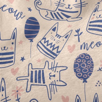 Simple Line Cute Cat Minky