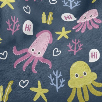 Hello Squid Jellyfish Fish Minky