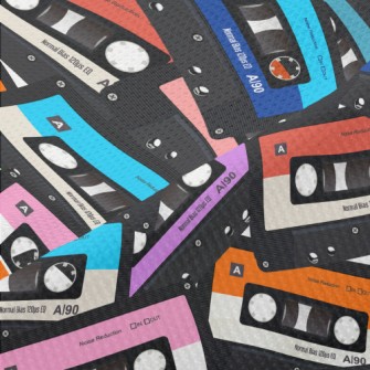 Retro Colorful Cassette Piqué