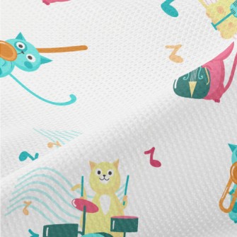 Cat Playing Musical Instrument Piqué