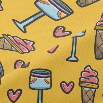 Cartoon Ice Cream Soda Piqué